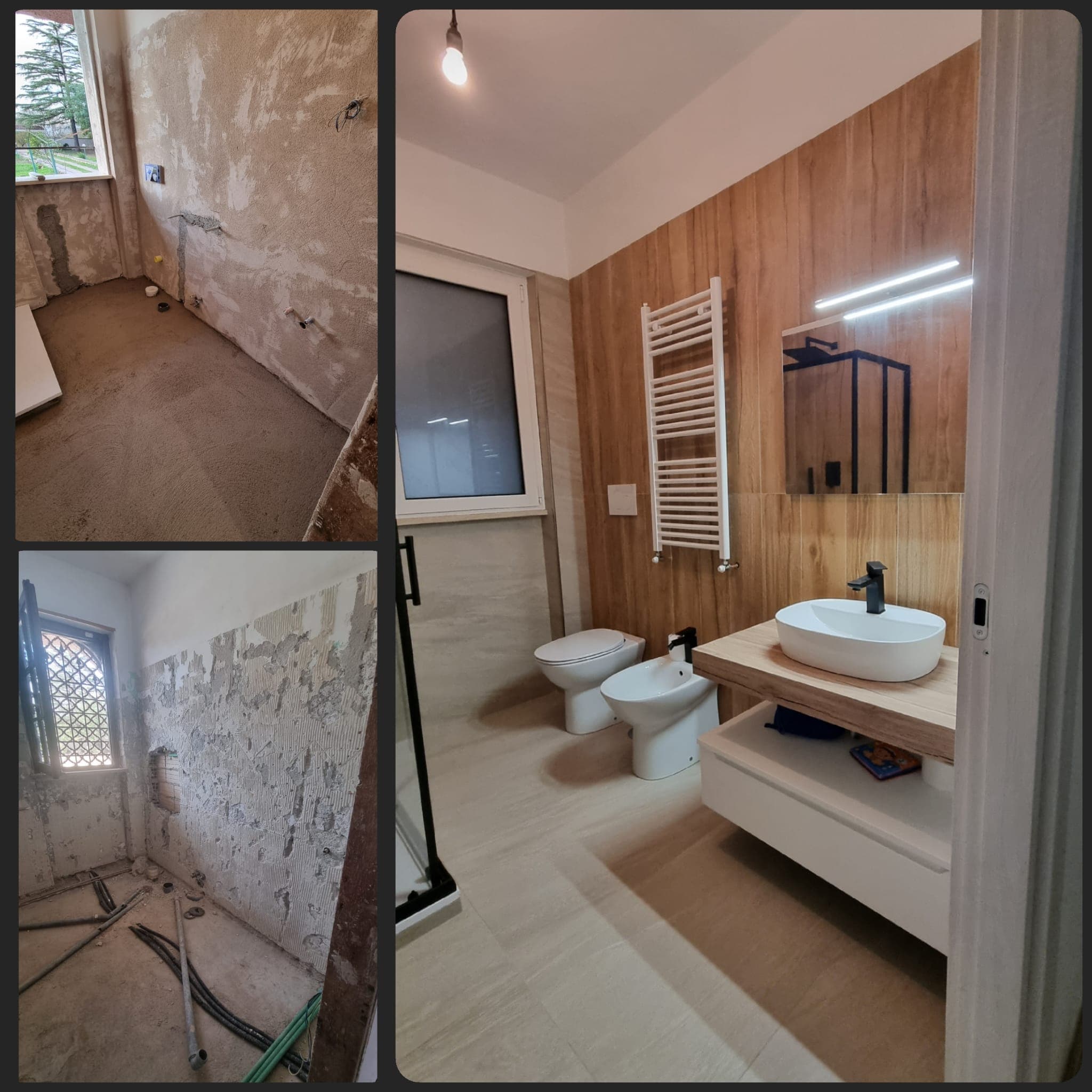 Bagno completamente ristrutturato con sanitari e mobile lavabo